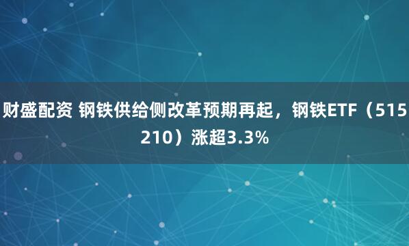 财盛配资 钢铁供给侧改革预期再起，钢铁ETF（515210）涨超3.3%